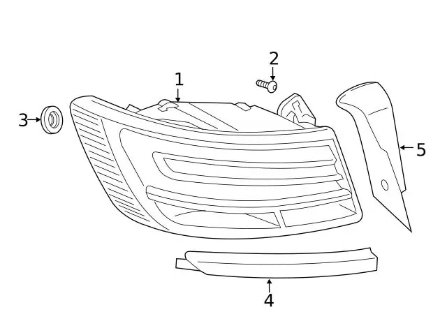 Genuine VW/Audi 4K58539552ZZ Tail Light Bezel; Left Outer - Audi Buy Today