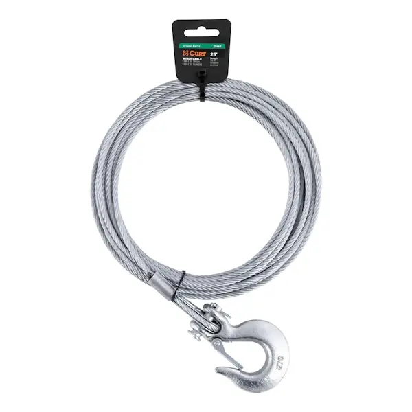 Order Now CURT 29460 25' Winch Cable with Snap Hook (4,200 lbs.)