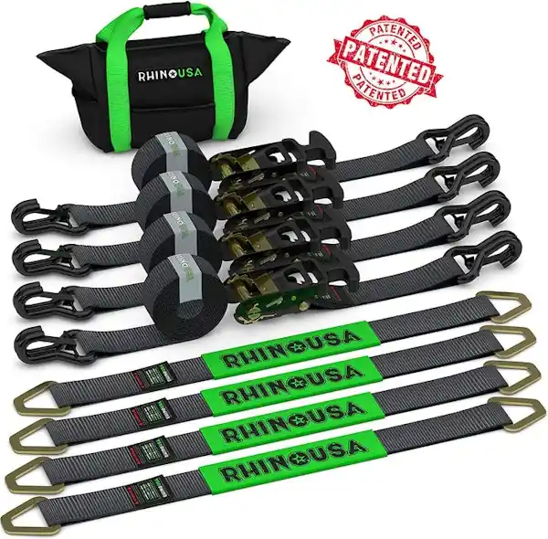 Mega Sale Rhino USA 2IN-HDKIT Rhino USA Heavy Duty Vehicle Tie Down Kit - Black