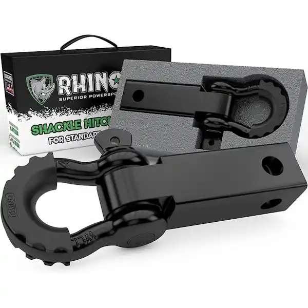Editor’s Pick Rhino USA RSHCK-HTCH Rhino USA Shackle Hitch Receiver W/ D-Ring (Black)