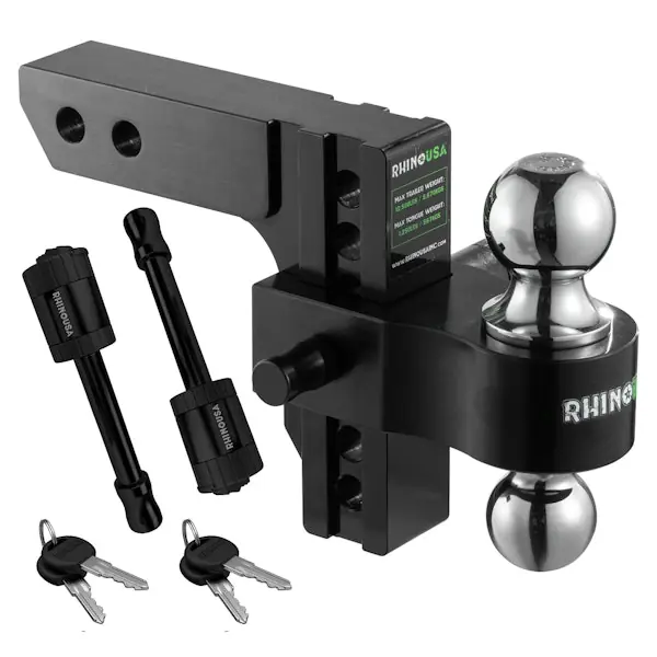 Rhino USA RG-HTDROP2-BLK Rhino USA 6In Heavy Duty Drop Hitch - 2In (Black) Buy Direct