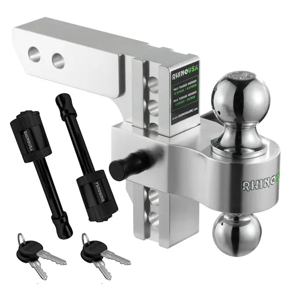 Rhino USA RG-HTDROP2-SVR Rhino USA 6In Heavy Duty Drop Hitch - 2In (Silver) Best Choice