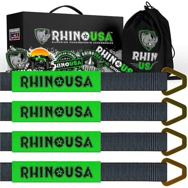 Limited Offer Rhino USA RNO-AXLESTRAPS Rhino USA Axle Tie Down Straps (4-Pack) 2" X 38" - Black