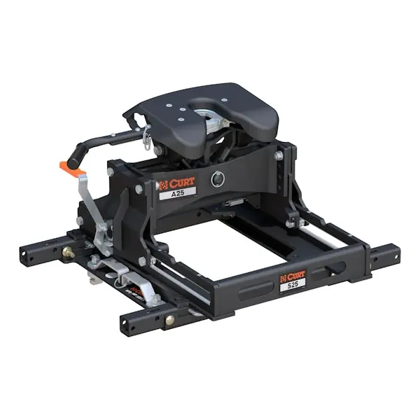 Affordable CURT 16057 A25 Sliding 5th Wheel Hitch, 25K, Select Chevy, Ford, GMC Puck System