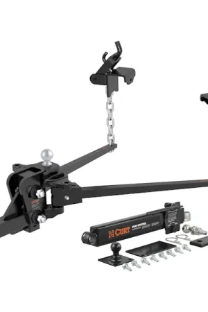 Top Pick CURT 17322 Short Trunnion Bar Weight Distribution Hitch with Sway Control (8-10K, 28-3/8")