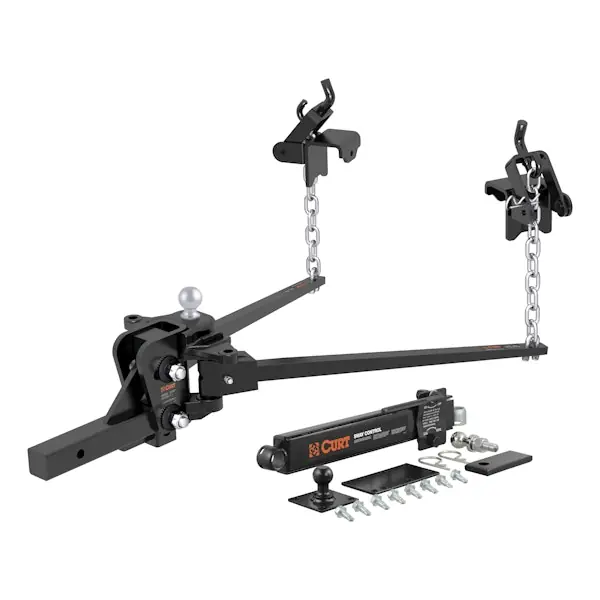 Top Pick CURT 17322 Short Trunnion Bar Weight Distribution Hitch with Sway Control (8-10K, 28-3/8")