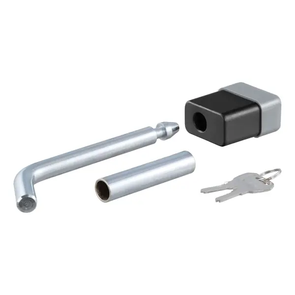 Popular CURT 23024 1/2" Hitch Lock with 5/8" Adapter (1-1/4" or 2" Receiver, Deadbolt, Chrome)