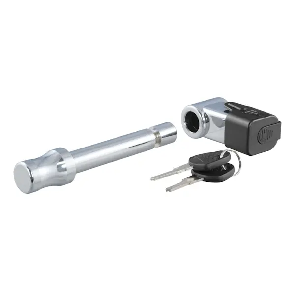 Worldwide Shipping CURT 23510 5/8" Hitch Lock (2" Receiver, Right-Angle, Chrome)