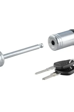 Secure Checkout CURT 23522 Coupler Lock (1/4" Pin, 2-1/2" Latch Span, Barbell, Chrome)
