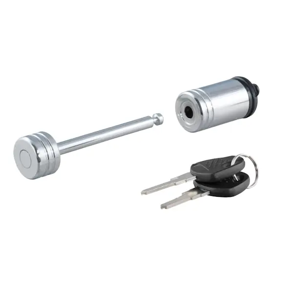 Secure Checkout CURT 23522 Coupler Lock (1/4" Pin, 2-1/2" Latch Span, Barbell, Chrome)