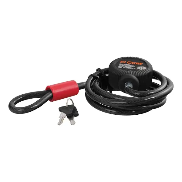 Special Discount CURT 23666 Multi-Use Cable Lock (6' x 3/8" Cable, Vinyl-Coated Braided Steel)