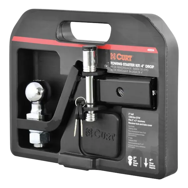 Wholesale CURT 45554 Towing Starter Kit with 2" Ball (2" Shank, 7,500 lbs, 4" Drop)
