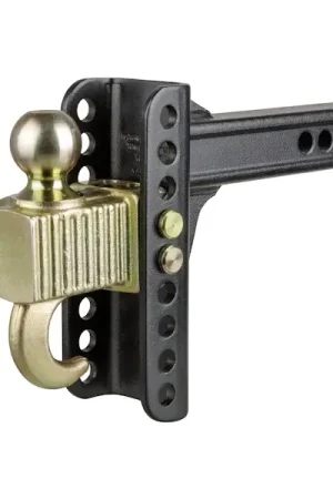 One Day Deal CURT 45904 Adjustable Channel Mount with Hook & Step Dual-Ball - 2" Shank, 14K, 6" Drop