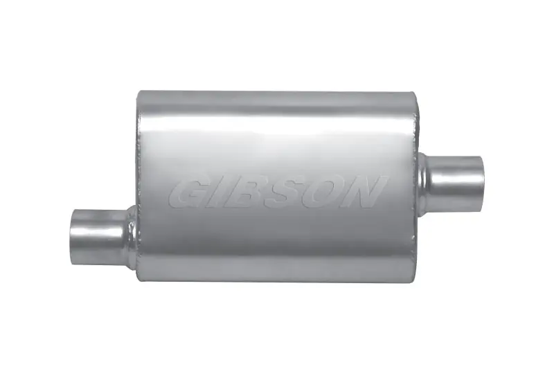 Best Price Gibson MWA Superflow Offset/Center Oval Muffler - 4x9x14in/2.25in Inlet/2.25in Outlet - Stainless