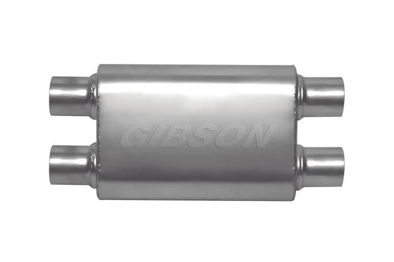 Clearance Gibson MWA Superflow Dual/Dual Oval Muffler - 4x9x14in/3in Inlet/3in Outlet - Stainless