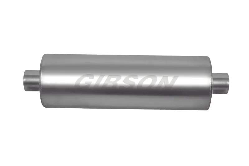 New Release Gibson MWA Superflow Center/Center Round Muffler - 5x10in/3in Inlet/3in Outlet - Stainless