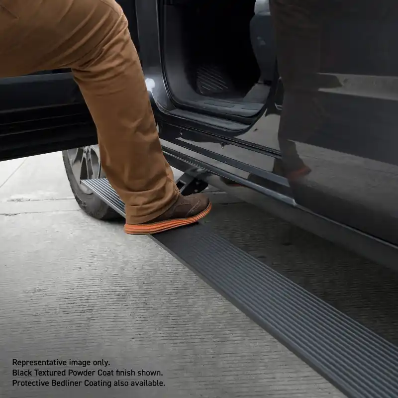 RealTruck 15-19 Chevy Silverado 25/3500HD CC 4dr VoltStep Electric Running Board Kit - Bedliner Coat Get Yours