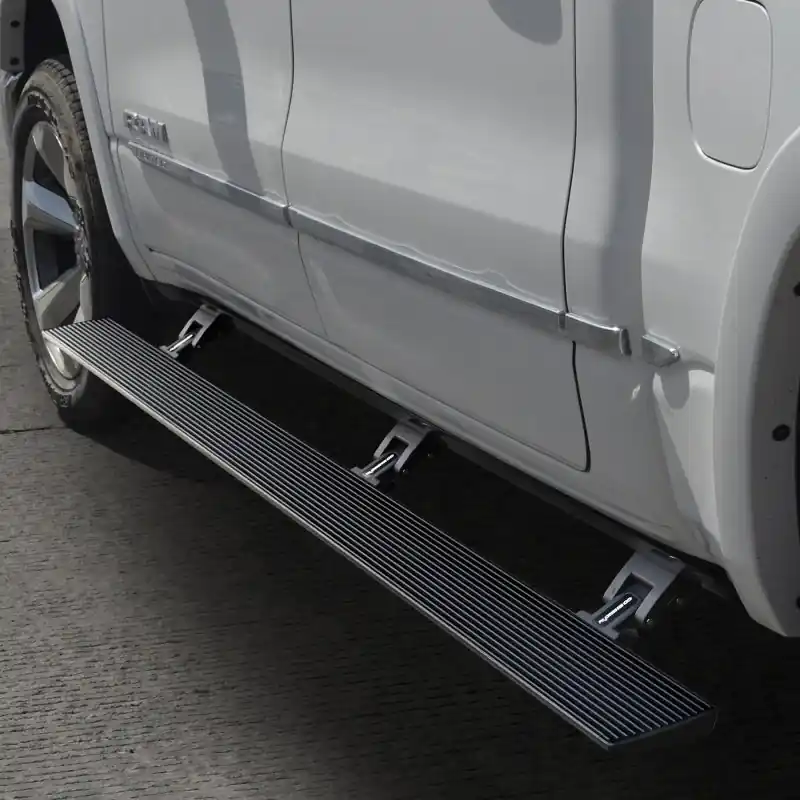 Next Day Delivery Go Rhino 19-23 Ram 1500 CC 4dr E-BOARD E1 Electric Running Board Kit 3 Brkt (No Drl) - Bedliner Coat
