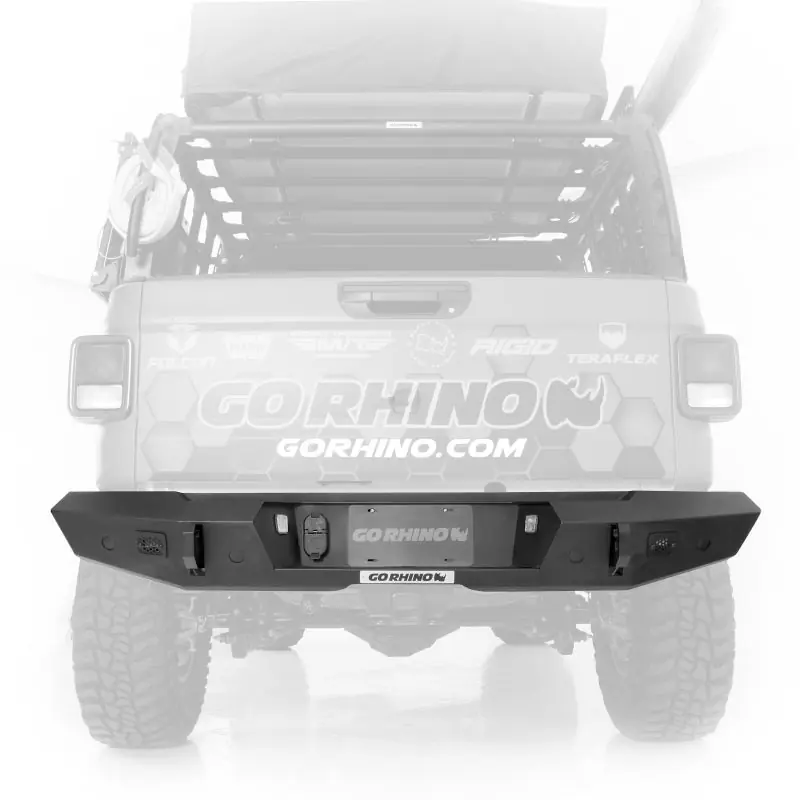 Money Back Guarantee Go Rhino 20-22 Jeep Gladiator JT Trailine Rear Full Width Bumper - Tex. Blk
