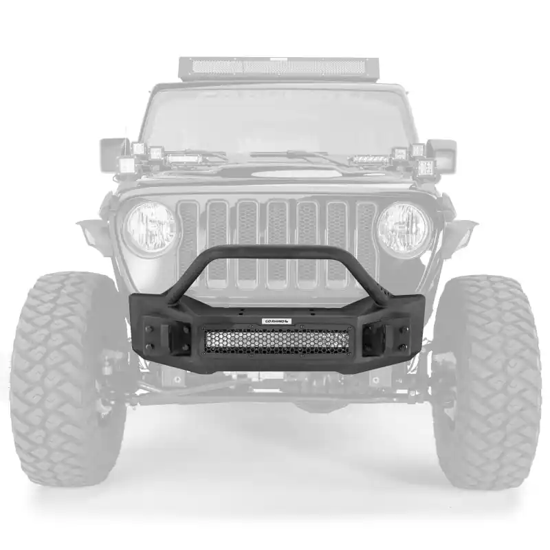 Special Discount Go Rhino 07-20 Jeep Wrangler JL/JLU/JK/JKU/Gladiator JT Rockline Front Stubby Bumper w/ Overrider
