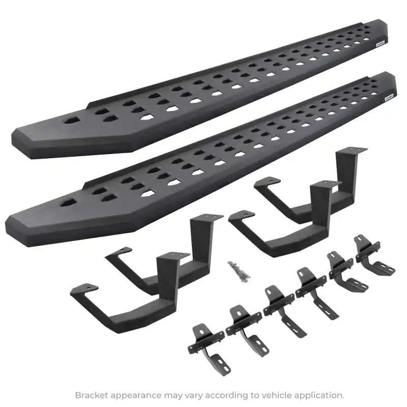 Go Rhino 2022 Toyota Tundra DC 4dr Kit w/RB20 Running Board + Brkts + 4 RB20 Drop Steps - Tex. Blk Markdown