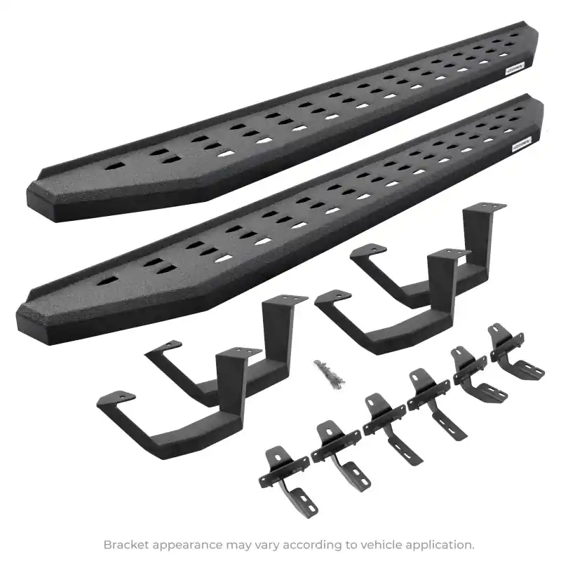 Go Rhino 2022 Toyota Tundra CrwMx Kit w/RB20 Running Board + Brkts + 4 RB20 Drop Steps - Bedlnr Coat Handmade