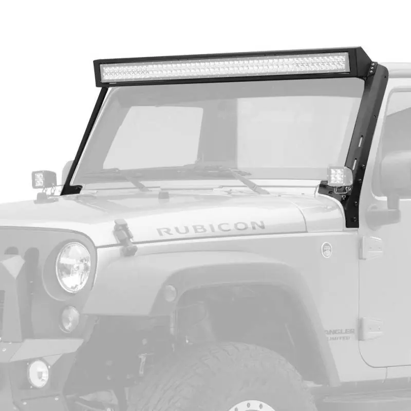 Go Rhino 07-18 Jeep Wrangler JK WLF Windshield Light Mount Frame - 50in Light Bar Last Chance