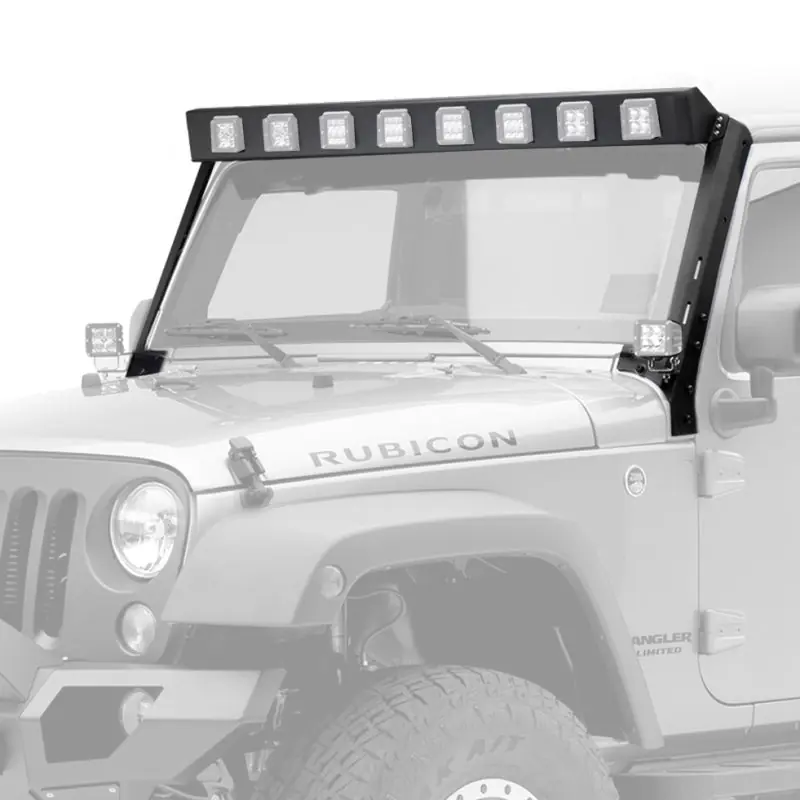 Go Rhino 07-18 Jeep Wrangler JK WLF Windshield Light Mount Frame - Eight Cube Lights New Arrival
