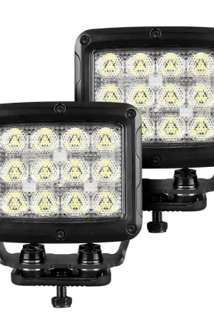 Bargain Go Rhino Xplor Bright Series Rectangle SingleLED Spot Light Kit (Surface Mount) 5in. - Blk (Pair)