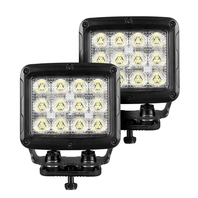 Bargain Go Rhino Xplor Bright Series Rectangle SingleLED Spot Light Kit (Surface Mount) 5in. - Blk (Pair)