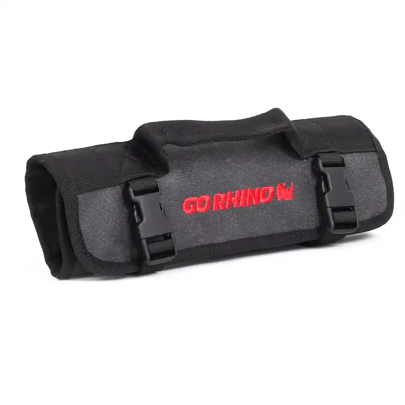 Go Rhino XVenture Gear Tool Wrench Roll - Small (3.5x3.5in. Closed) 12oz Waxed Canvas - Black Price Cut