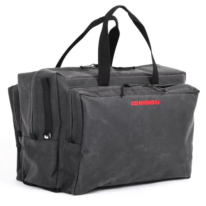 Go Rhino XVenture Gear Bag - Large (13x14x22in. Closed) 12oz Waxed Canvas - Black Same Day Shipping