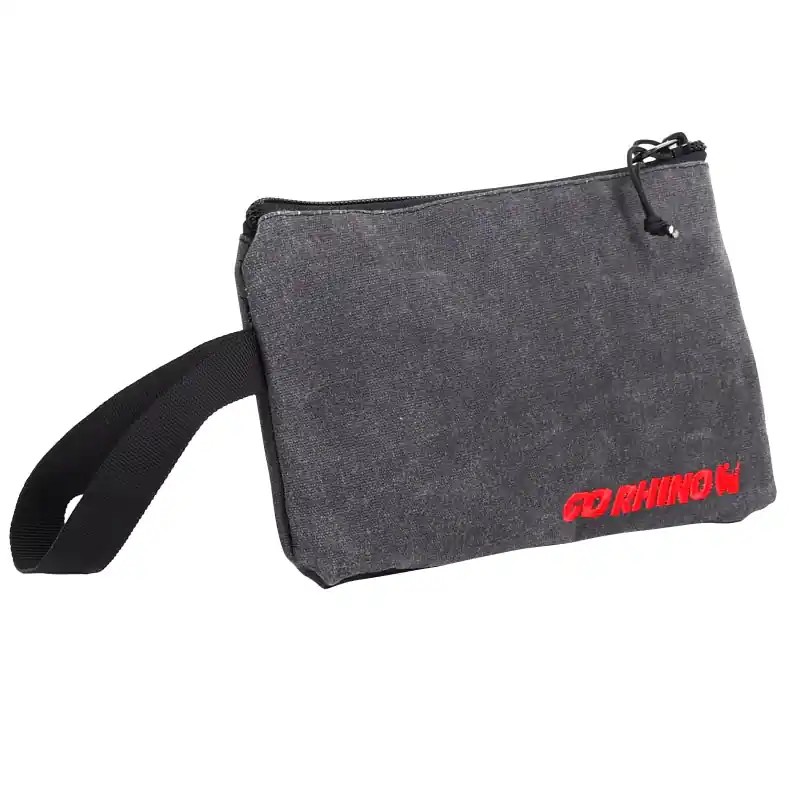 Go Rhino XVenture Gear Zipped Pouch - Large (12in. Wide Pocket / 6.5in. Hand Strap) Canvas - Black Fast Shipping