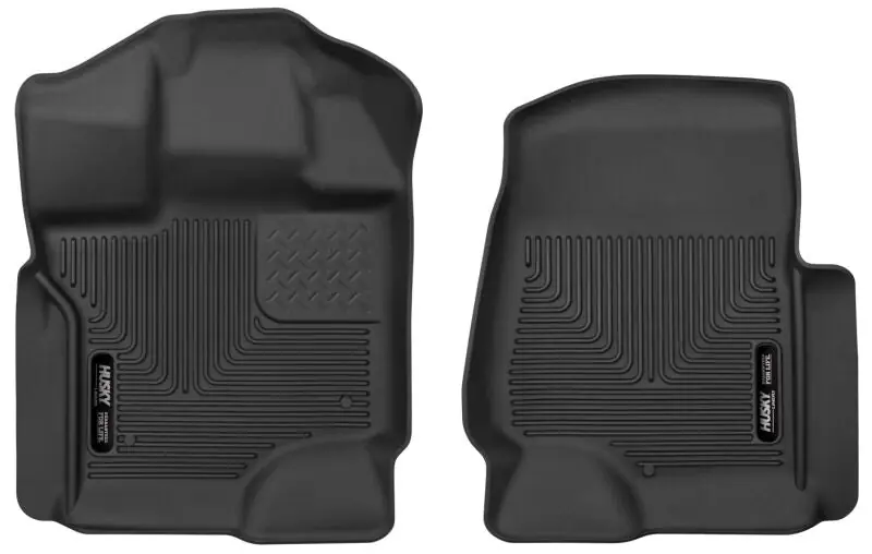 Husky Liners 2017 Ford Super Duty (Crew Cab / Super Cab) WeatherBeater Black Front Floor Liners Authentic