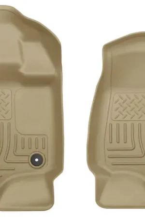 Limited Offer Husky Liners 15-23 Ford F-150 Super/Super Crew Cab WeatherBeater Tan Front Floor Liners