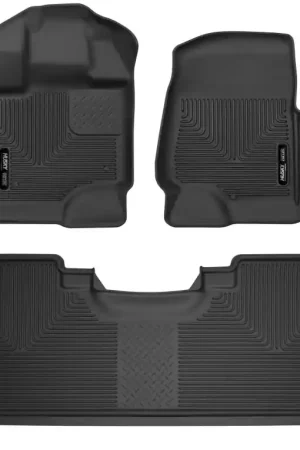 Husky Liners 2017 Ford F-250 Super Duty Crew Cab X-Act Contour Black Front & Rear Floor Liners Next Day Delivery