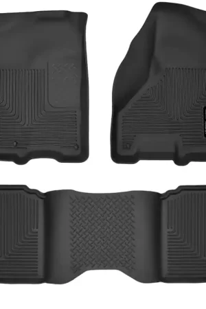 One Day Deal Husky Liners 09-18 Dodge Ram 1500 Crew Cab X-Act Contour Front & Second Seat Floor Liners - Black