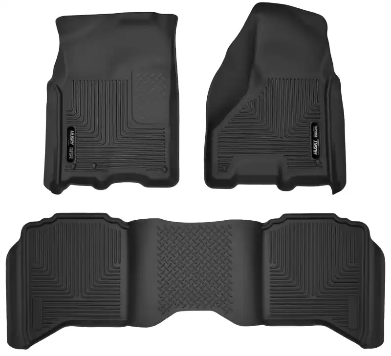 One Day Deal Husky Liners 09-18 Dodge Ram 1500 Crew Cab X-Act Contour Front & Second Seat Floor Liners - Black