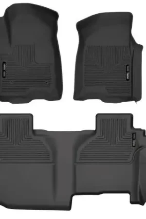 Husky Liners 19-24 Chevy Silverado1500/GMC Sierra1500 X-Act Front + 2nd Seat Floor Liner Set-Black Weekend Sale