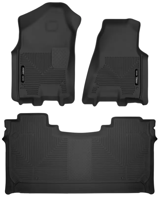 Super Sale Husky Liners 19-22 Dodge Ram 1500 Crew Cab X-Act Contour Front & Second Seat Floor Liners - Black