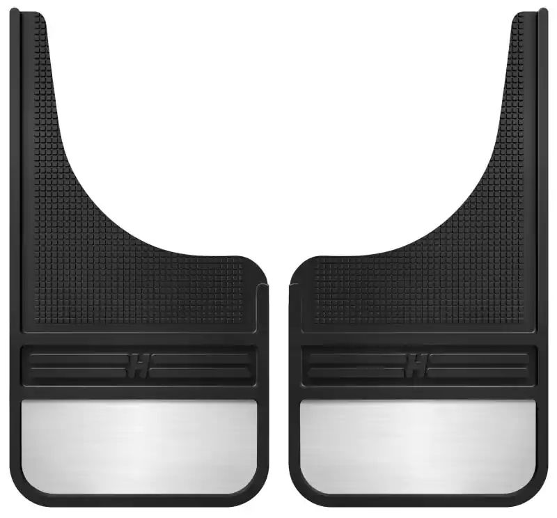 Husky Liners Universal 12in Wide Black Rubber Front Mud Flaps w/ Weight Luxury