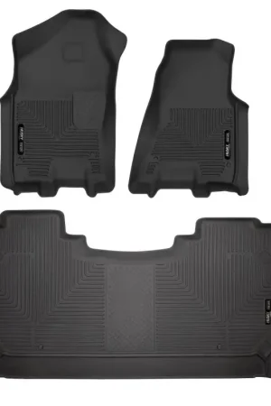 Today Only Husky Liners 19 Dodge Ram 1500 Crew Cab Weatherbeater Black Front & 2nd Seat Floor Liners