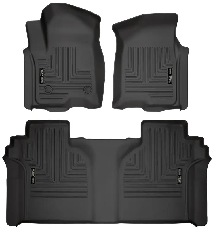 Husky Liners 19-23 Chevrolet Silverado 1500 Crew Cab WeatherBeater Blk Front & 2nd Seat Floor Liners In Demand