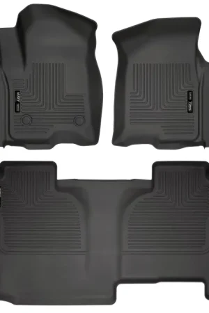 Husky Liners 19-23 GMC Sierra 1500 Double Cab Weatherbeater Black Front & 2nd Seat Floor Liners Top Pick