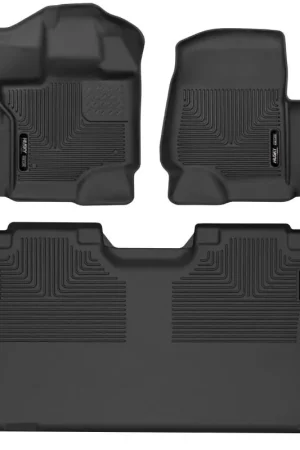 Markdown Husky Liners 15-23 Ford F-150 SuperCrew Weatherbeater Black Front & 2nd Seat Floor Liners