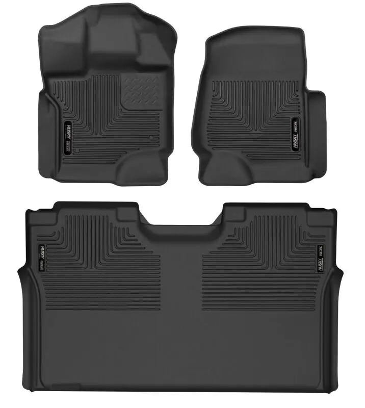 Markdown Husky Liners 15-23 Ford F-150 SuperCrew Weatherbeater Black Front & 2nd Seat Floor Liners