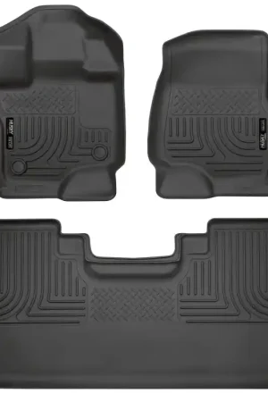Budget Husky Liners 15-19 F-150 SuperCab Weatherbeater Black Front & 2nd Seat Floor Liners