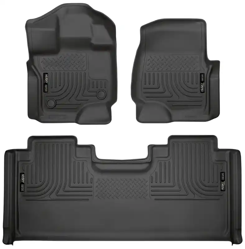 Budget Husky Liners 15-19 F-150 SuperCab Weatherbeater Black Front & 2nd Seat Floor Liners