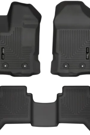 Authentic Husky Liners 2019+ Ford Ranger SuperCrew Cab Weatherbeater Black Front & 2nd Seat Floor Liners
