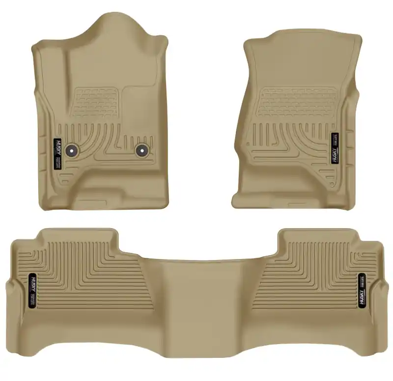 Husky Liners 14 Chevrolet Silverado/GMC Sierra WeatherBeater Tan Front & 2nd Seat Floor Liners Best Choice